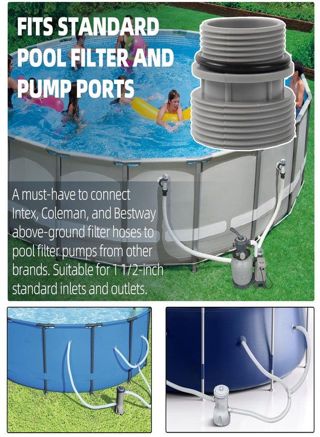 TonGass (2-Pack) 40mm to 1 1/2" Filter Hose Conversion Kit, Above Ground Pool Adapter Connects 40mm Hoses to Standard 1 1/4" or 1 1/2" Filter Ports - Image 3